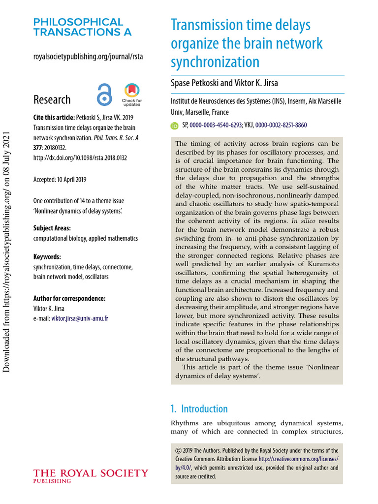 SPetkoski Freq2019 PDF Neural Oscillation Neuroscience