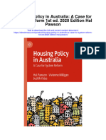 Housing Policy in Australia A Case For System Reform 1St Ed 2020 Edition Hal Pawson Full Chapter