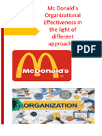 MC Donald's Organizational Effectiveness in The Light of Different Approaches