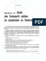 Étude - . .. - Des': Mesure Et Transpo Vts Solides I. 1:,, en Suspension Au Cameroun . .' Y
