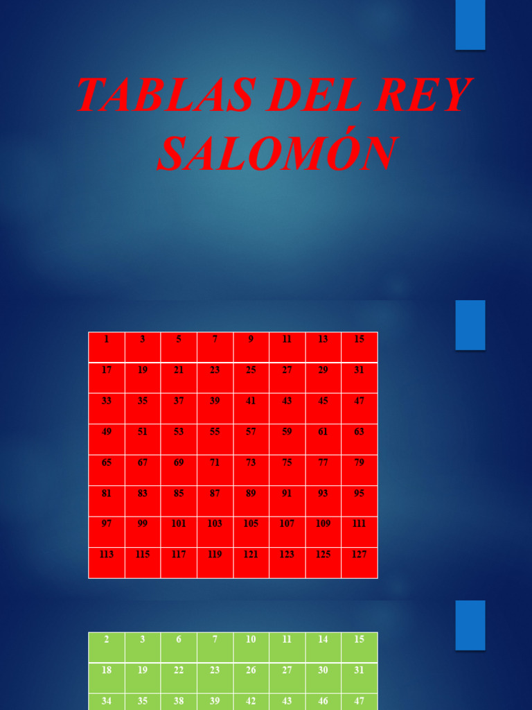 Tablas del Rey Salomón para Imprimir | PDF
