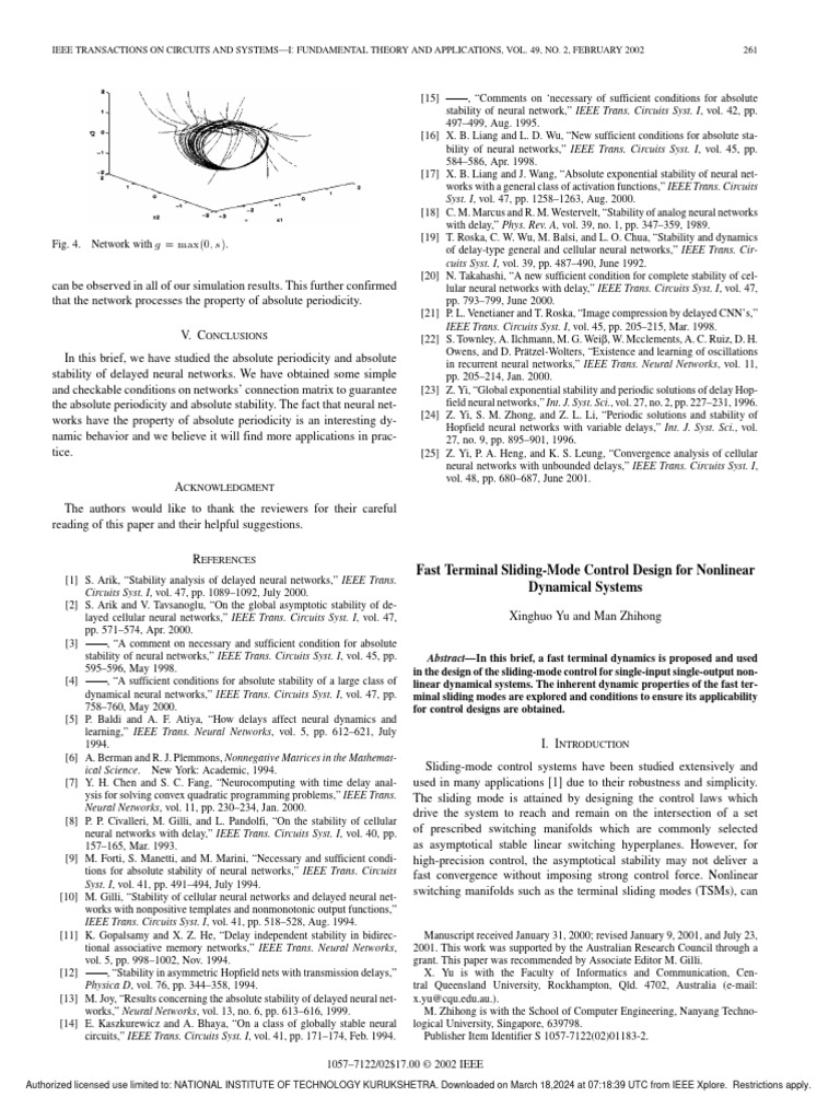 Fast Terminal Sliding-Mode Control Design For Nonlinear Dynamical ...