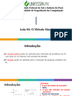 Aula 04 - Capítulo 3 - Solução de Problemas de PL - Método Simplex