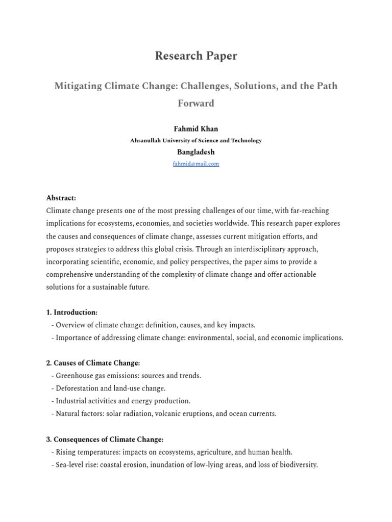 Climate Change Mitigation Strategies | PDF | Climate Change | Climate ...