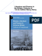 Download Women Literature And Finance In Victorian Britain Cultures Of Investment 1St Ed Edition Nancy Henry all chapter