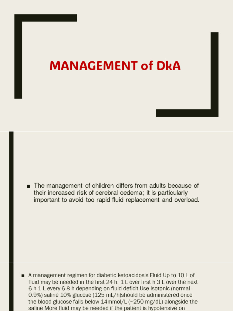 MANAGEMENT of DkA | PDF | Clinical Medicine | Disorders Of Endocrine ...