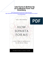 How Sonata Forms A Bottom Up Approach To Musical Form Yoel Greenberg Full Chapter