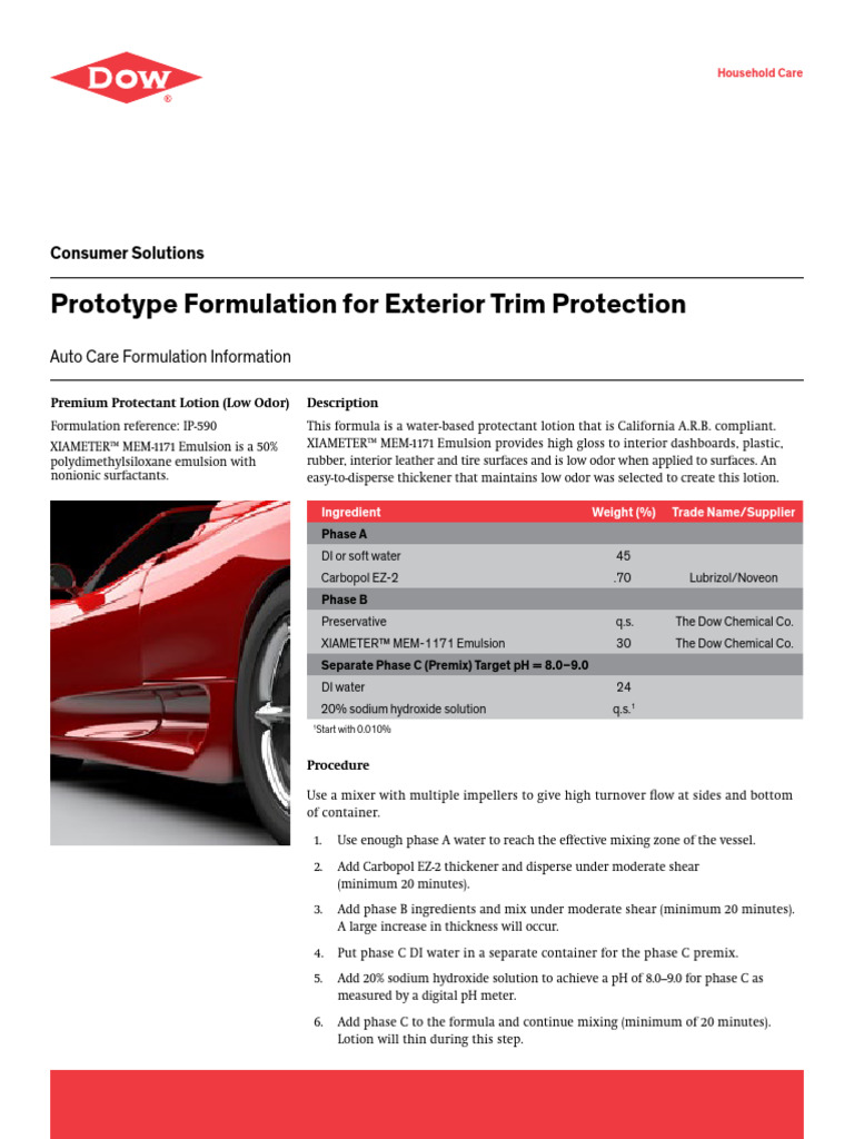 26 1580 01 Prototype Formulation Ip 590 | PDF | Emulsion | Water