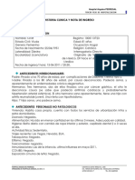 Historia Clinica Y Nota de Ingreso Interrogatorio Ficha de Identificacion Edad: 81 Años