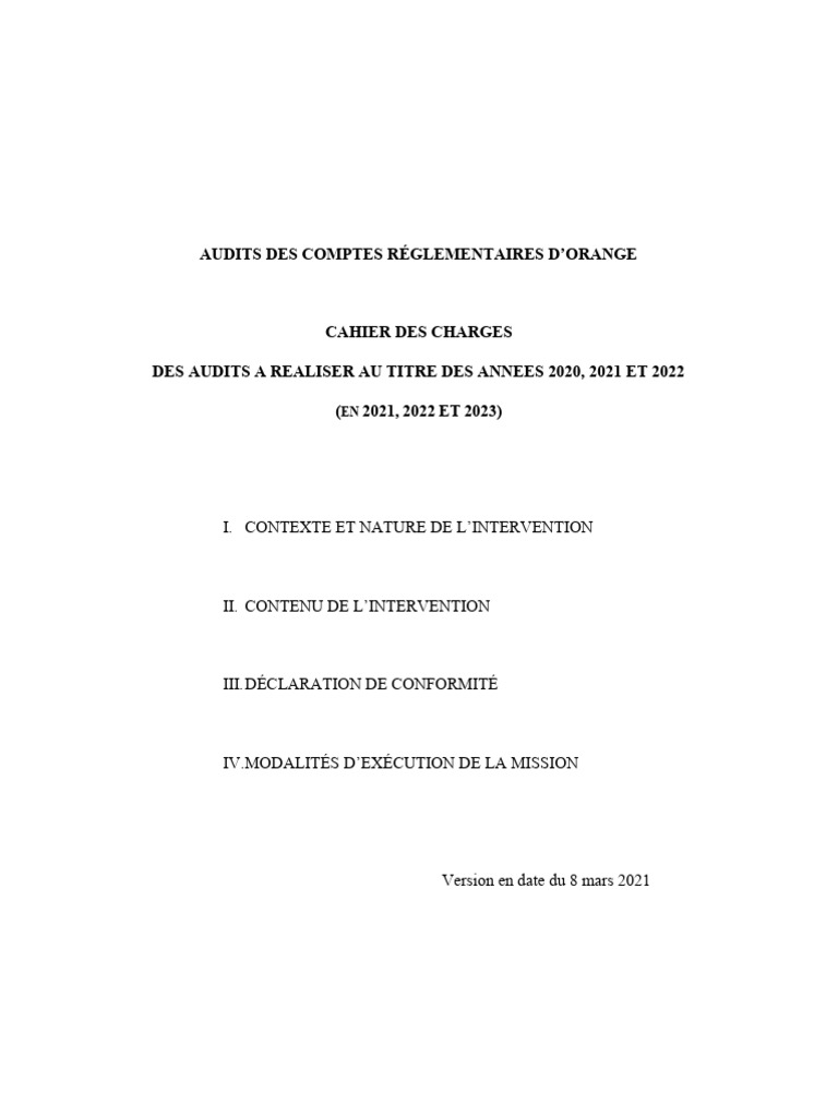 Audits réglementaires d'Orange 2020-2022 | PDF | Comptabilité ...