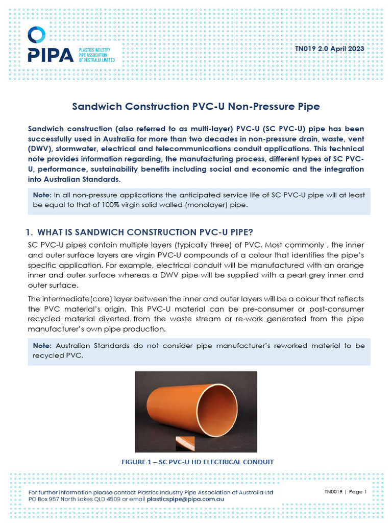 Sandwich Construction PVC-U Pipe Guide | PDF | Polyvinyl Chloride ...