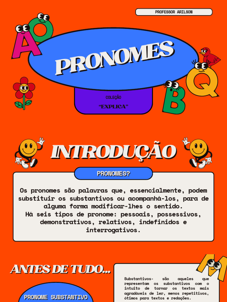 Tipos e Funções dos Pronomes | PDF | Pronome | Morfologia linguística