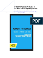 Works of John Dryden Volume 1 Poems 1649 1680 John Dryden Editor All Chapter