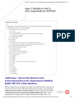 IE and IFS Module-A Unit 9 - International Economic Organisations (WORLD BANK, IMF, ETC.)