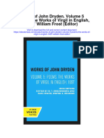 Download Works Of John Dryden Volume 5 Poems The Works Of Virgil In English 1697 William Frost Editor all chapter