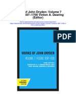 Download Works Of John Dryden Volume 7 Poems 1697 1700 Vinton A Dearing Editor all chapter