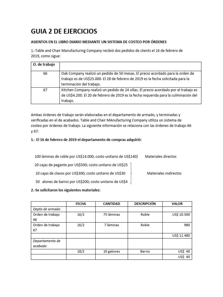 Guia+2+de+ejercicios+Orden+de+Trabajo | PDF | Economias