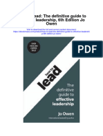 How To Lead The Definitive Guide To Effective Leadership 6Th Edition Jo Owen Full Chapter