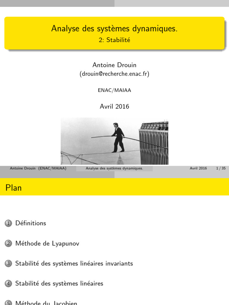 Stabilité des systèmes dynamiques | PDF | Système dynamique | Équations