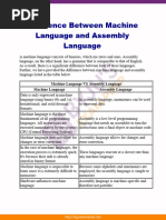 Difference Between Machine Language and Assembly Language 10