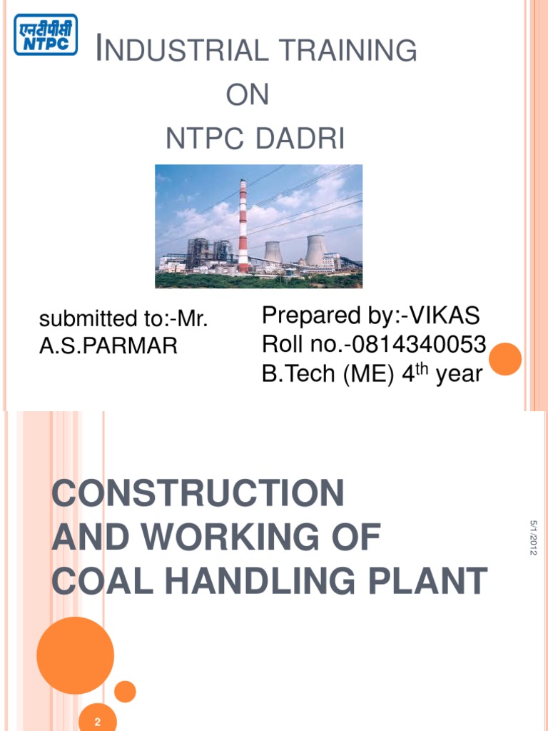 NTPC Dadri Coal Handling Plant Overview | PDF | Belt (Mechanical ...
