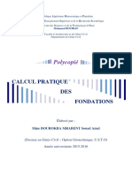 Polycopié: Calcul Pratique DES Fondations