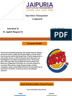 Operation Management PPT of Burger King