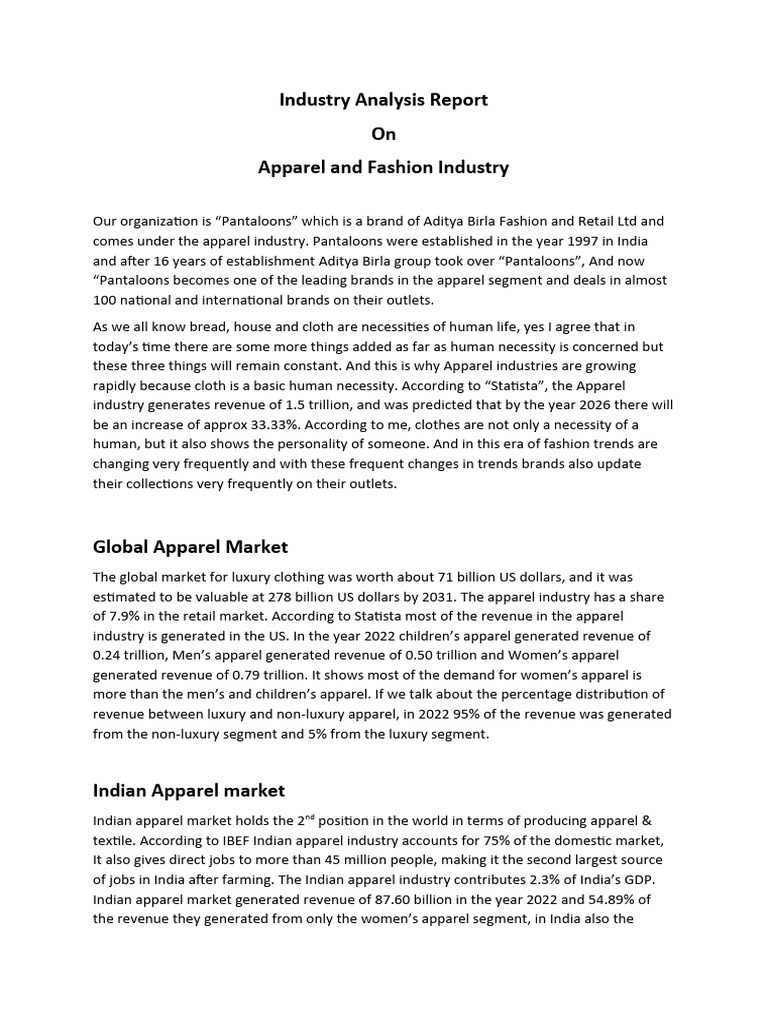 Apparel Industry Insights and Trends | PDF | Clothing Industry | Clothing