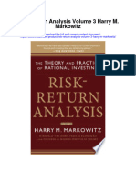 Risk Return Analysis Volume 3 Harry M Markowitz All Chapter
