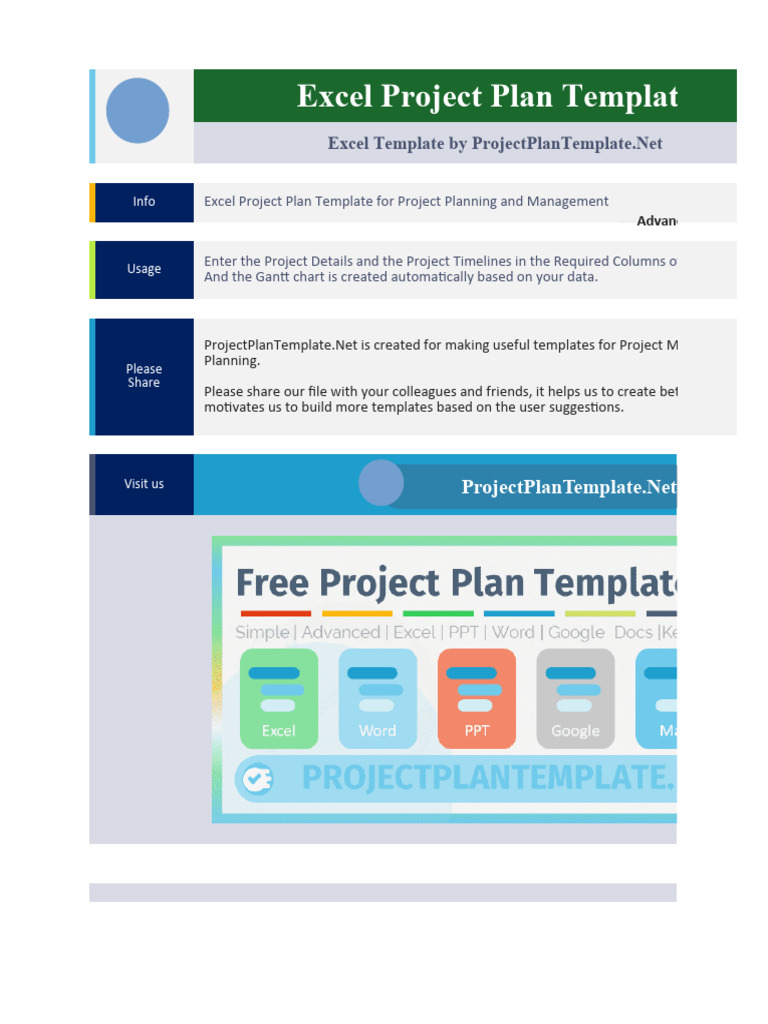 Excel Project Plan Template Download | PDF | Microsoft Excel | Computing