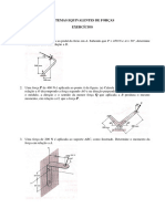 Sistemas Equivalentes de Forcas - Exercicios