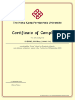 Certificate of Completion: The Hong Kong Polytechnic University