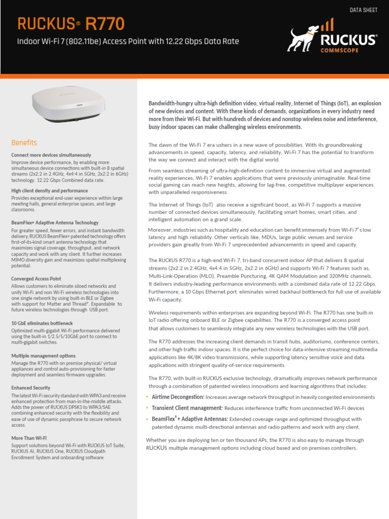 DS Ruckus R770 Pa 118269 en | PDF | Wi Fi | Ieee 802.11