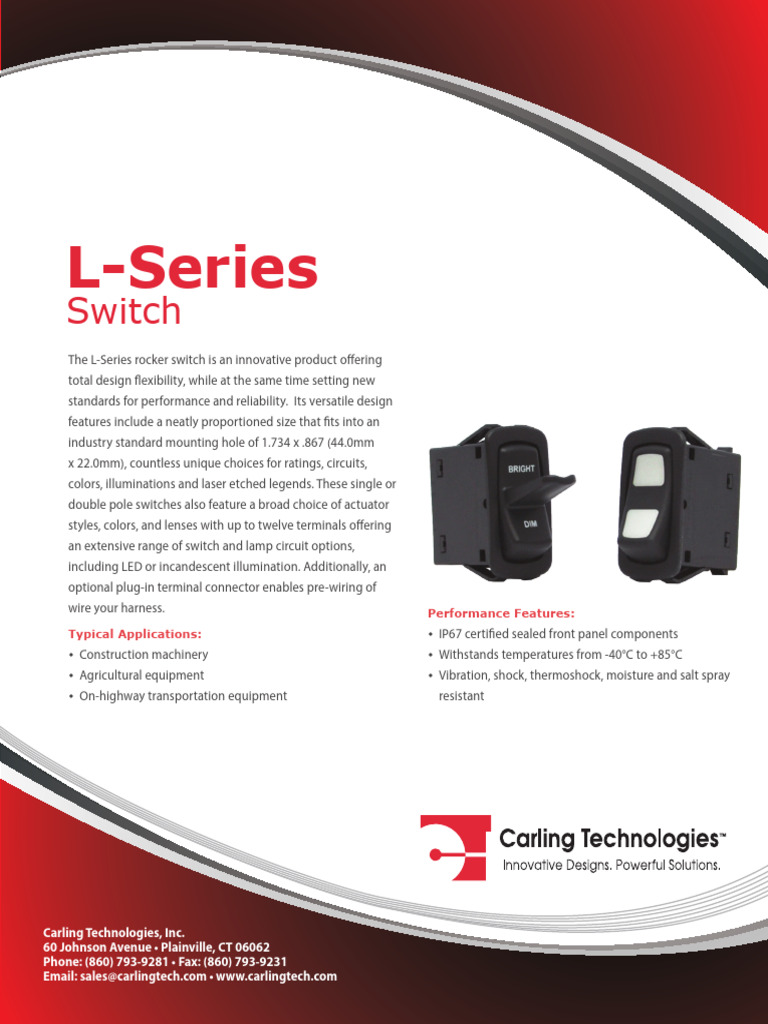 L-Series Sealed Rocker Switch Details | PDF | Switch | Electrical Connector
