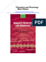 Romance Phonetics and Phonology Mark Gibson All Chapter