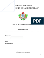 Formato de Esquema Del Proyecto