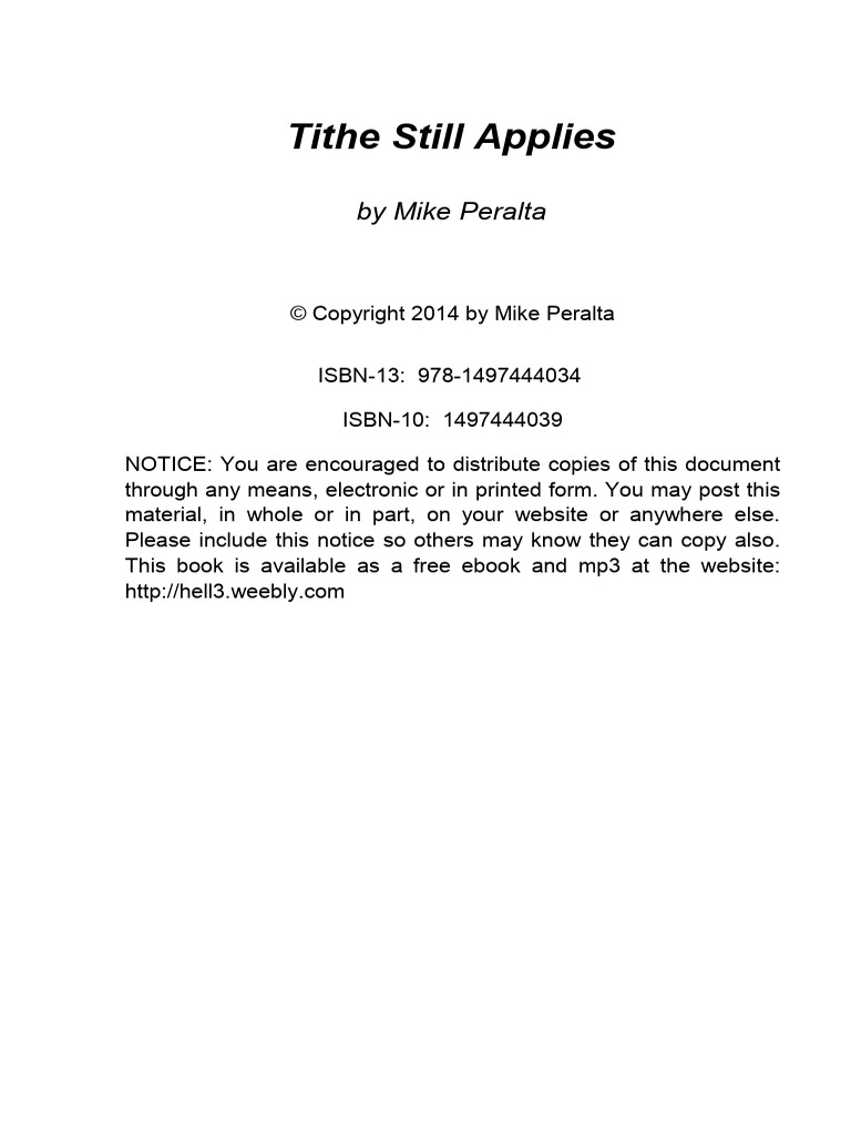 Tithe Still Applies | PDF | Biblical Sabbath | Jesus