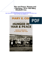 Hunger in War and Peace Women and Children in Germany 1914 1924 Mary Elisabeth Cox Full Chapter