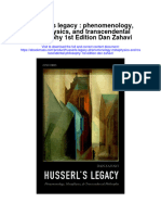 Husserls Legacy Phenomenology Metaphysics and Transcendental Philosophy 1St Edition Dan Zahavi Full Chapter