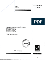 COVENIN 2218-84-Generadores de Vapor en Servicio-Inspección