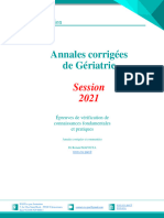 Annales Corrigées EVC Gériatrie 2021