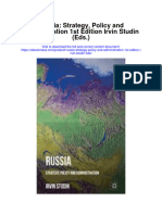 Russia Strategy Policy and Administration 1St Edition Irvin Studin Eds All Chapter