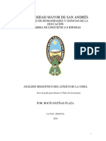 Universidad Mayor de San Andrés: Facultad de Humanidades Y Ciencias de La Educación Carrera de Linguistica E Idiomas