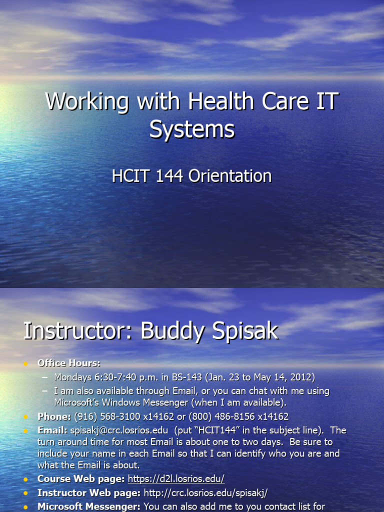 HCIT 144 Orientation Slides Spring 12 | PDF | Plagiarism | Usability