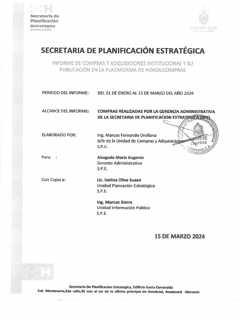 Informe de Compras y Contrataciones | PDF