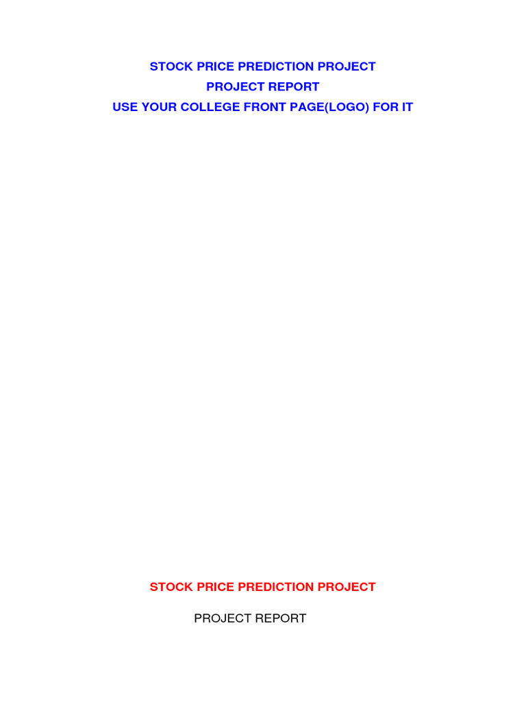 Stock Price Prediction Using ML | PDF | Linear Regression | Support ...