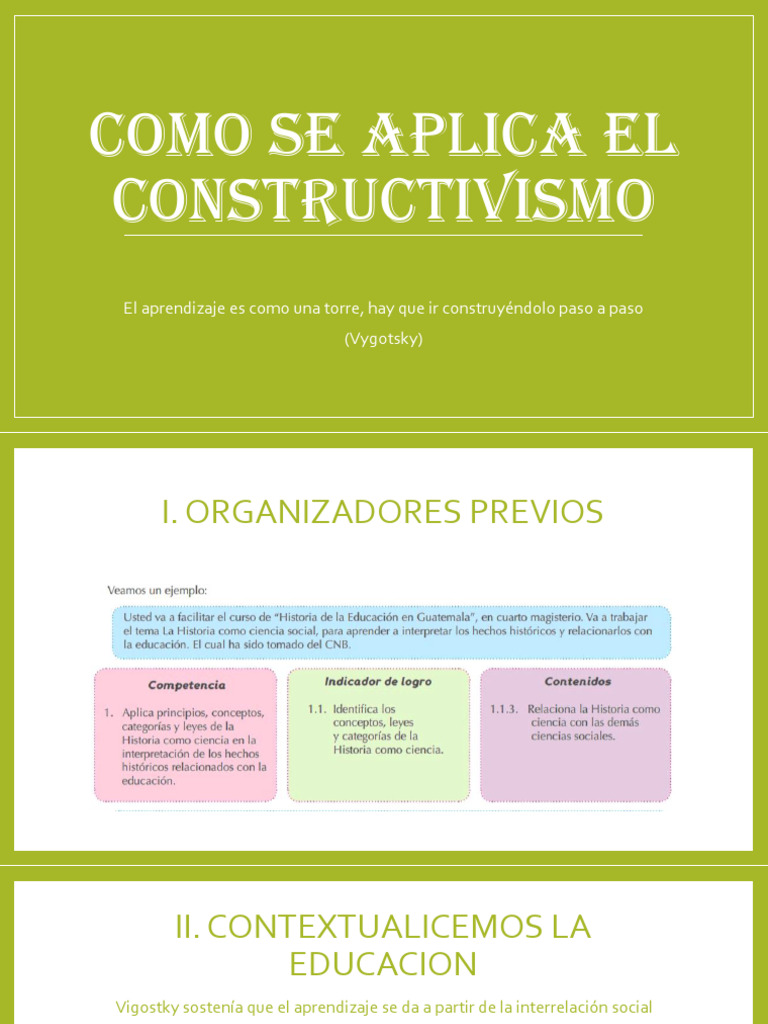 Aplicación del Constructivismo en Educación | PDF | Constructivismo ...