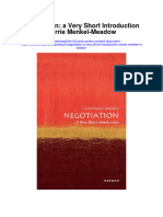 Negotiation A Very Short Introduction Carrie Menkel Meadow Full Chapter