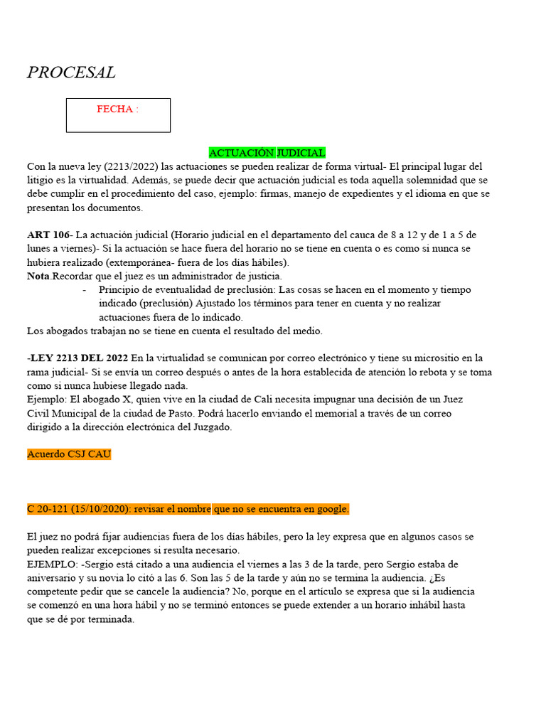 Derecho Procesal Civil | PDF | Sentencia (ley) | Demanda judicial