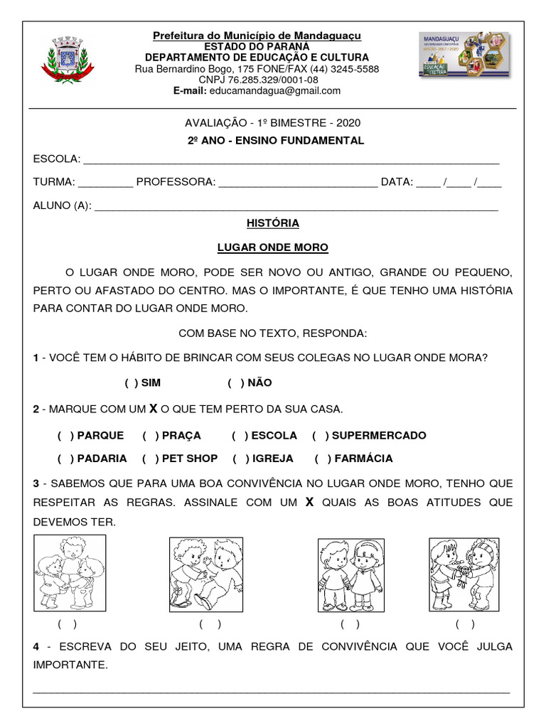 Avaliação de História - 2º Ano | PDF
